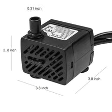 Load image into Gallery viewer, 3W 4 Light Silent Aquarium Fish Tank Filtration Submersible Pump Fountain Water Pump, With Light