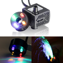 Load image into Gallery viewer, 3W 4 Light Silent Aquarium Fish Tank Filtration Submersible Pump Fountain Water Pump, With Light
