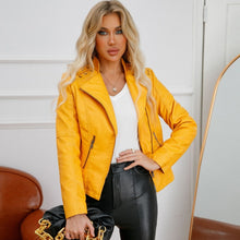 Load image into Gallery viewer, Women Short Leather Jacket Slim Jacket Motorcycle Suit, XXL, XXXL, XXXXL