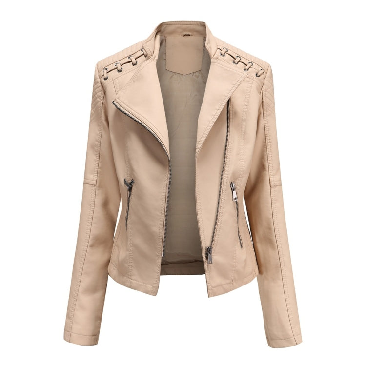 Women Short Leather Jacket Slim Jacket Motorcycle Suit, XXL, XXXL, XXXXL