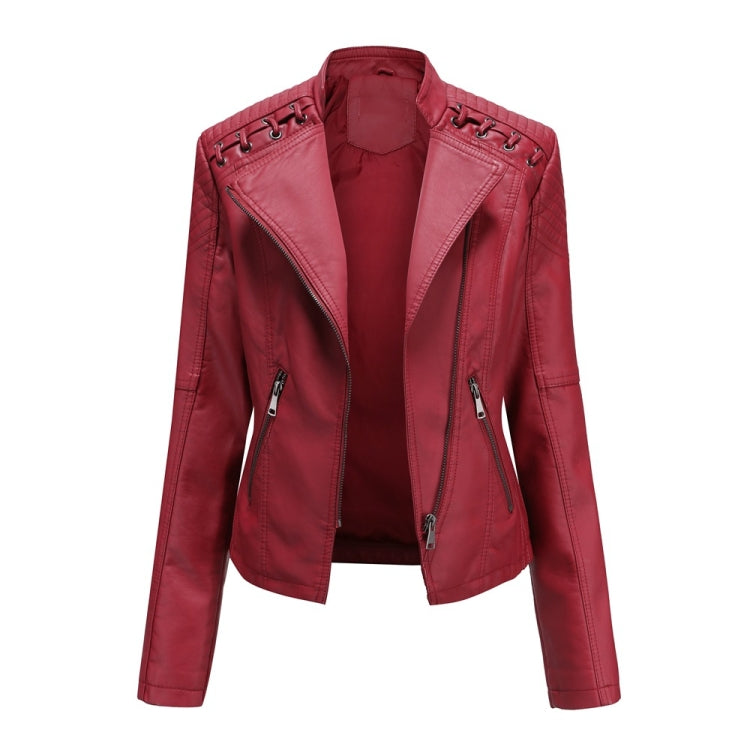 Women Short Leather Jacket Slim Jacket Motorcycle Suit, XXL, XXXL, XXXXL