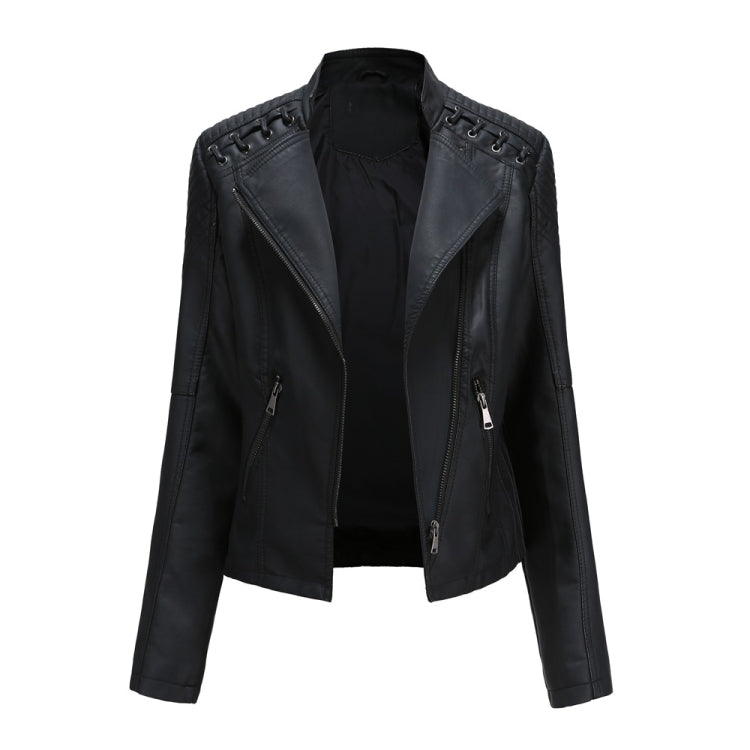 Women Short Leather Jacket Slim Jacket Motorcycle Suit, XXL, XXXL, XXXXL