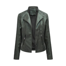 Load image into Gallery viewer, Women Short Leather Jacket Slim Jacket Motorcycle Suit, XXL, XXXL, XXXXL