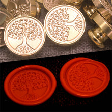 Load image into Gallery viewer, Tree Of Life Wax Seal Stamp Retro Brass Head Wooden Handle Removable Sealing Stamp, Tree Of Life Wax Seal Stamp