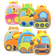 Load image into Gallery viewer, 3D Cartoon Trucks Cars Plush Kids Backpack Children School Bags