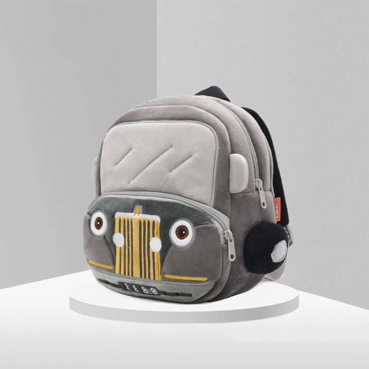 Kindergarten Schoolbag Cartoon Car Plush Backpack Children Cute Shoulder Bag