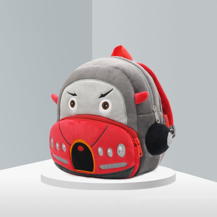 Kindergarten Schoolbag Cartoon Car Plush Backpack Children Cute Shoulder Bag