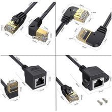 Load image into Gallery viewer, Cat 8 10G Transmission RJ45 Male To Female Computer Network Cable Extension Cable, Straight Head 0.3m, Straight Head 0.6m, Straight Head 1m, Straight Head 1.5m, Up Bend 0.5m, Down Bend 0.5m, Left Bend 0.5m, Right Bend 0.5m