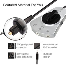 Load image into Gallery viewer, 3 In 1 Out Switch Manually Switching Digital Audio Fiber Optic Switch With Cable, Rich Gold