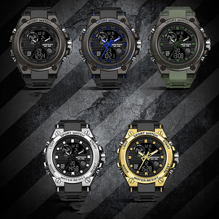 SANDA 739 Multifunctional Waterproof Sports Watch Chronograph Calendar Alarm Night Light Watch