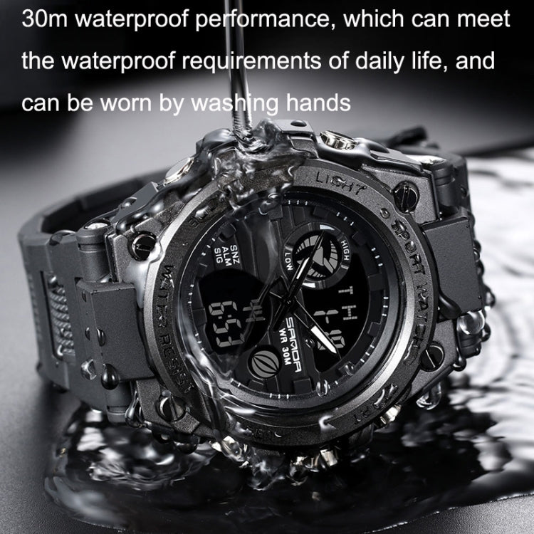 SANDA 739 Multifunctional Waterproof Sports Watch Chronograph Calendar Alarm Night Light Watch