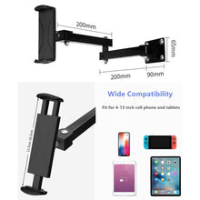 Load image into Gallery viewer, Wall Mount Tablet Cell Phone Stand Long Arm Stretchable Holder for 4-13 inch Devices, Stretchable Tablet  Bracket 2