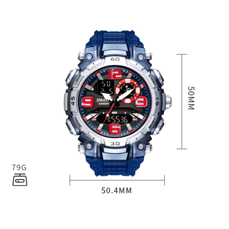 SMAEL 1921 Men Dual Movement Sports Watch Multifunctional Time Night Light Alarm Student Wrist Watch