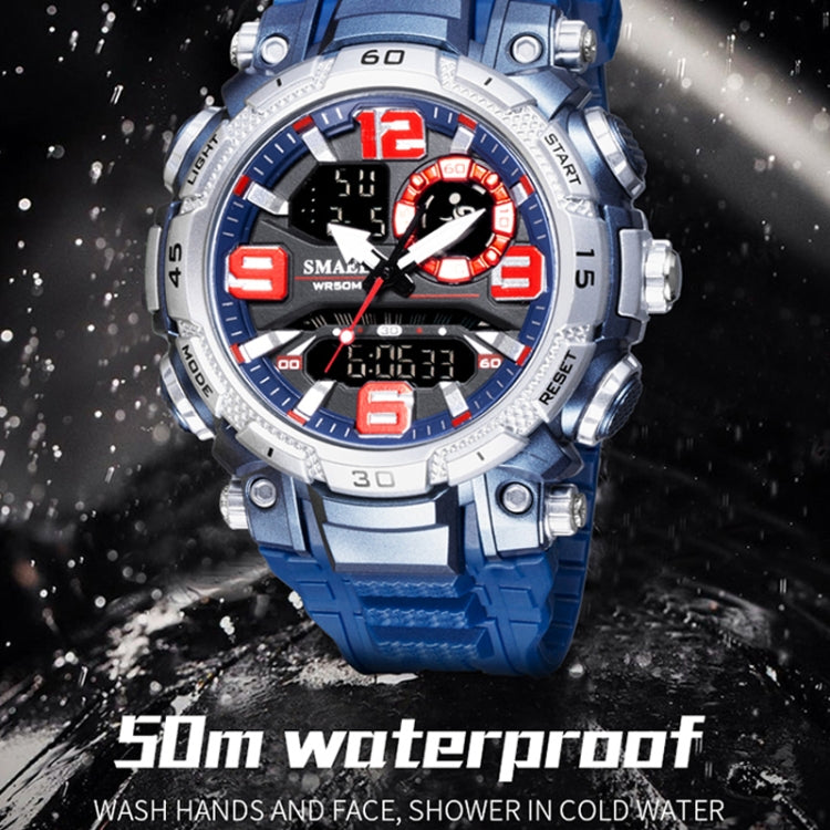 SMAEL 1921 Men Dual Movement Sports Watch Multifunctional Time Night Light Alarm Student Wrist Watch