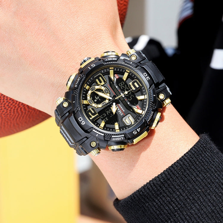 SMAEL 1921 Men Dual Movement Sports Watch Multifunctional Time Night Light Alarm Student Wrist Watch