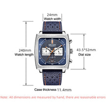 Load image into Gallery viewer, MEGIR 2182 Men Business Chronograph Calendar Waterproof Luminous Watch Square Quartz Watch