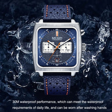 Load image into Gallery viewer, MEGIR 2182 Men Business Chronograph Calendar Waterproof Luminous Watch Square Quartz Watch