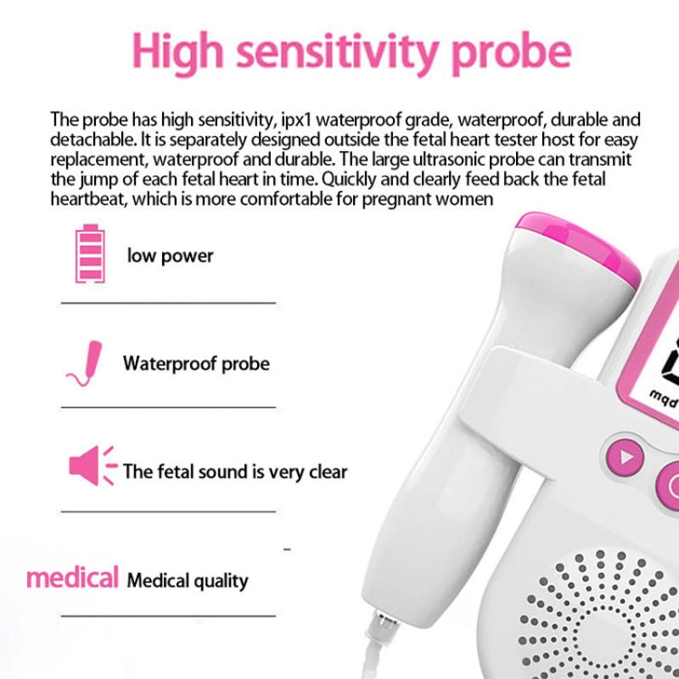 B3 Home Doppler Ultrasound Handheld Fetal Heart Pregnant Women Fetal Heart Monitor, B3(Green), B3(Blue), B3(Pink)