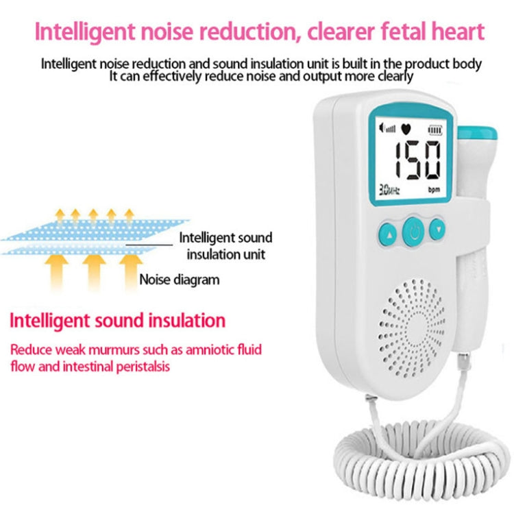B3 Home Doppler Ultrasound Handheld Fetal Heart Pregnant Women Fetal Heart Monitor, B3(Green), B3(Blue), B3(Pink)
