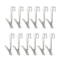 Load image into Gallery viewer, With Long Tail Clothes Drying Clip Stainless Steel Ribbon Hook Hanging Clip, 12pcs Stainless Steel