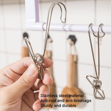 Load image into Gallery viewer, With Long Tail Clothes Drying Clip Stainless Steel Ribbon Hook Hanging Clip, 12pcs Stainless Steel