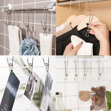 Load image into Gallery viewer, With Long Tail Clothes Drying Clip Stainless Steel Ribbon Hook Hanging Clip, 12pcs Stainless Steel