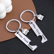 Load image into Gallery viewer, Stainless Steel Titanium Steel Keychain House Pendant, House Keychain