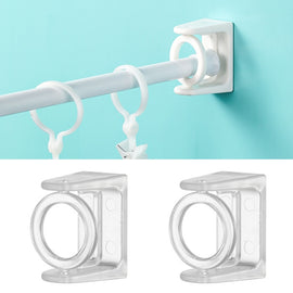 2pcs /Pack Turnable Circle Triangle Ring Telescopic Rod Hook Props Fixed Bracket, White Adhesive Model, Transparent Adhesive Model