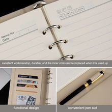 Load image into Gallery viewer, 6 Hole Three Fold Loose-leaf Case A5 Business Notebook Office Stationery Notepad