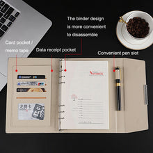 Load image into Gallery viewer, 6 Hole Three Fold Loose-leaf Case A5 Business Notebook Office Stationery Notepad