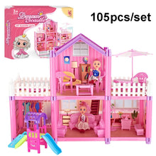 Load image into Gallery viewer, DSJ55-C 220pcs /Set Children Passing Domestic Toy Doll House Princess Castle Set Simulation Disguise House