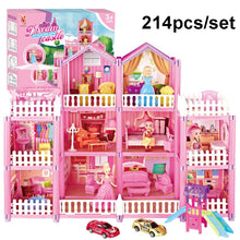 Load image into Gallery viewer, DSJ55-C 220pcs /Set Children Passing Domestic Toy Doll House Princess Castle Set Simulation Disguise House