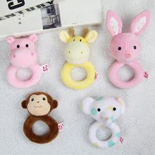 Load image into Gallery viewer, Baby Hand Rattles Toys Hand Grip Stick Newborn Soothing Toys,Style:, Giraffe, Pink Rabbit, Little Grey Elephant, Koala, Piggy, Monkey, White Rabbit, Little Red Mouse, Little Flower Elephant, Little Banana, Sleep Bear Blue Rattles                       ...