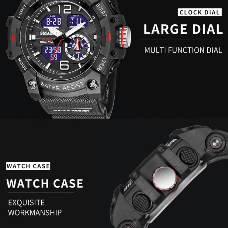 SMAEL 8007 Outdoor Sports Waterproof Dual Display Electronic Quartz Watch