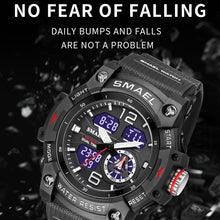 Load image into Gallery viewer, SMAEL 8007 Outdoor Sports Waterproof Dual Display Electronic Quartz Watch