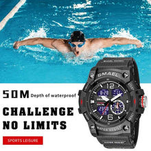 Load image into Gallery viewer, SMAEL 8007 Outdoor Sports Waterproof Dual Display Electronic Quartz Watch