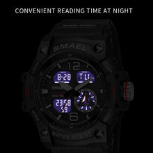 Load image into Gallery viewer, SMAEL 8007 Outdoor Sports Waterproof Dual Display Electronic Quartz Watch