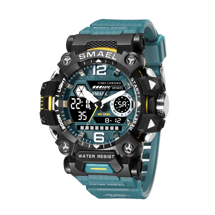 SMAEL 8072 Alloy Outdoor Multifunctional Electronic Watch Men Dual Display Waterproof Watch