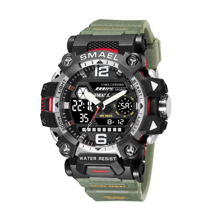 SMAEL 8072 Alloy Outdoor Multifunctional Electronic Watch Men Dual Display Waterproof Watch