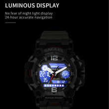 Load image into Gallery viewer, SMAEL 8072 Alloy Outdoor Multifunctional Electronic Watch Men Dual Display Waterproof Watch
