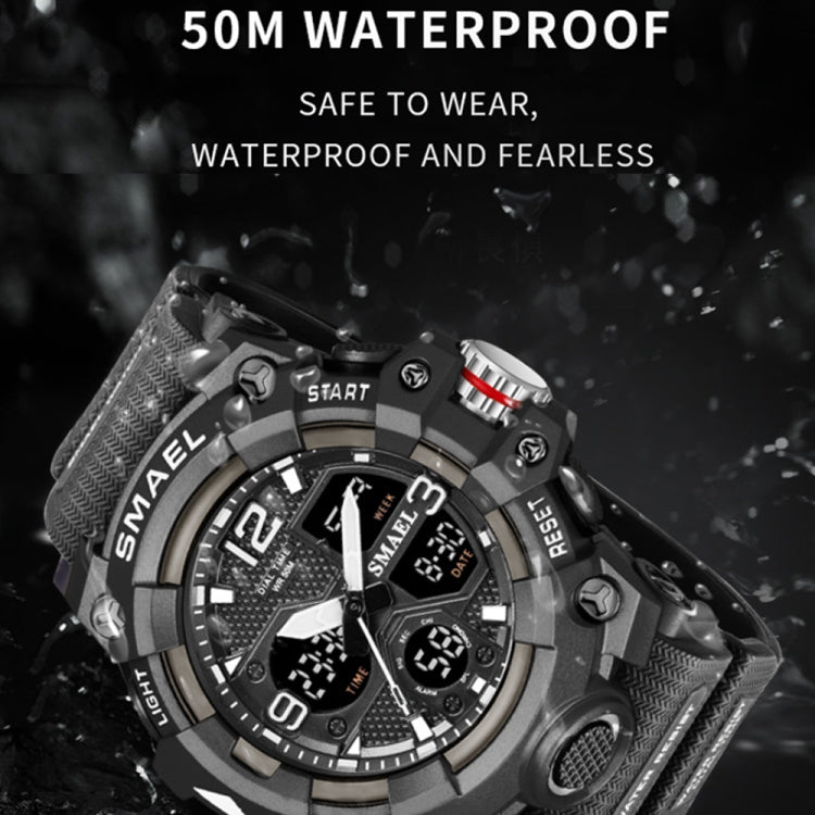 SMAEL 8008 Outdoor Sports Multifunctional Waterproof Luminous Men Watch