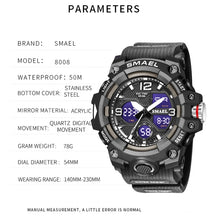 Load image into Gallery viewer, SMAEL 8008 Outdoor Sports Multifunctional Waterproof Luminous Men Watch