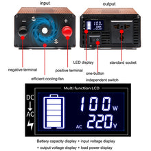 Load image into Gallery viewer, XINBOKE Universal Positive Wave Car Inverter Home Solar Inverter, 12V/24V 1500W To 220V 700W, 48V/60V 1500W To 220V 700W, 60V/72V 1500W To 220V 700W, 12V/24V 3000W To 220V 1200W, 48V/60V 3000W To 220V 1200W, 60V/72V 3000W To 220V 1200W