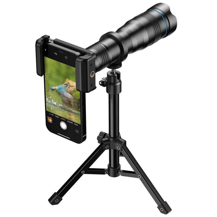 Apexel APL-36XJJ020 36X HD Telescope Universal Telephoto Phone Lens + Clip + Tripod Set