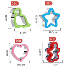 Load image into Gallery viewer, Stainless Steel Sandwiches Bread Cutting Model With Guards Fruits Vegetable Cookie Mould, Large Love, Large Star, Large Dinosaur, Large Gingerbread Man