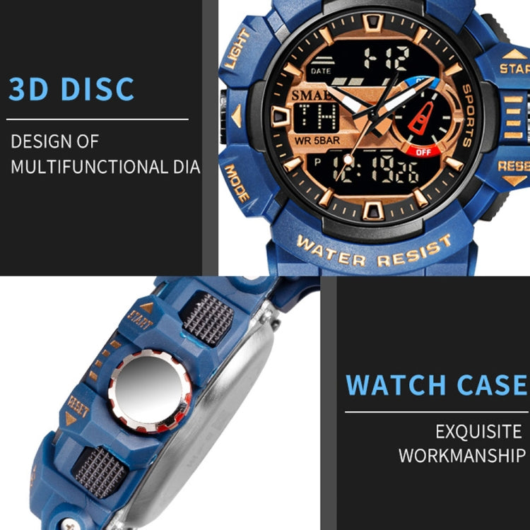 SMAEL 8043 Multifunctional Dual Display Shockproof Outdoor Waterproof Sports Quartz Watch