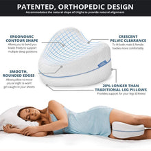 Load image into Gallery viewer, Body Memory Cotton Leg Pillow Sleeping Orthopedic Sciatica Back Hip Joint for Pain Relief, Heart White Inner, Heart Blue Inner