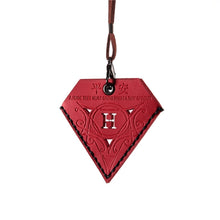 Load image into Gallery viewer, Car Pendant Triangular Ping An Charm Bag Leather Rearview Mirror Ornament, Triangular Red, Triangular Yellow, Triangular Black