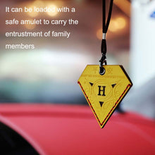 Load image into Gallery viewer, Car Pendant Triangular Ping An Charm Bag Leather Rearview Mirror Ornament, Triangular Red, Triangular Yellow, Triangular Black