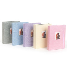 Load image into Gallery viewer, 3-inch 208 Pockets Cotton Linen Photo Album Photocard Holder, Khaki, Purple, Grey, Pink, Blue